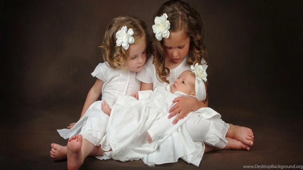 Baby: Little Sister Love Baby Cuty White Dress Care Free Desktop ...