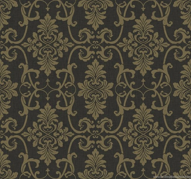 Black Nn4101 Textured Acanthus Damask Wallpapers By Seabrook