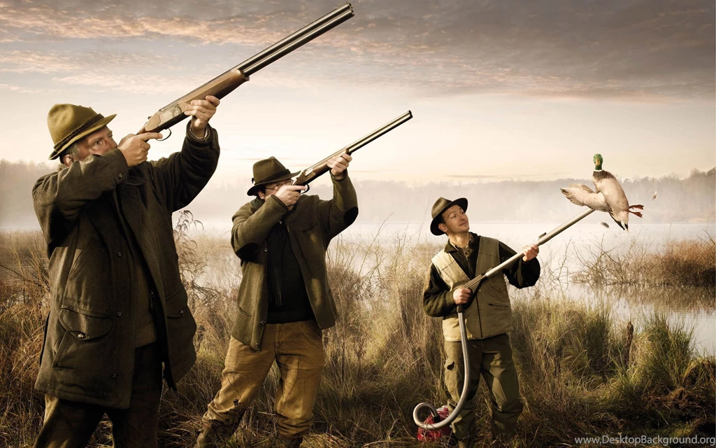 Download Wallpapers 3840x2400 Hunting, Lake, Gun, Vacuum Cleaner ...