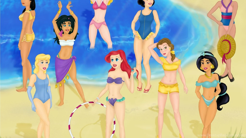 2560x1440 Disney, Swimwear, Art, Disney Princesses Swimsuits ...