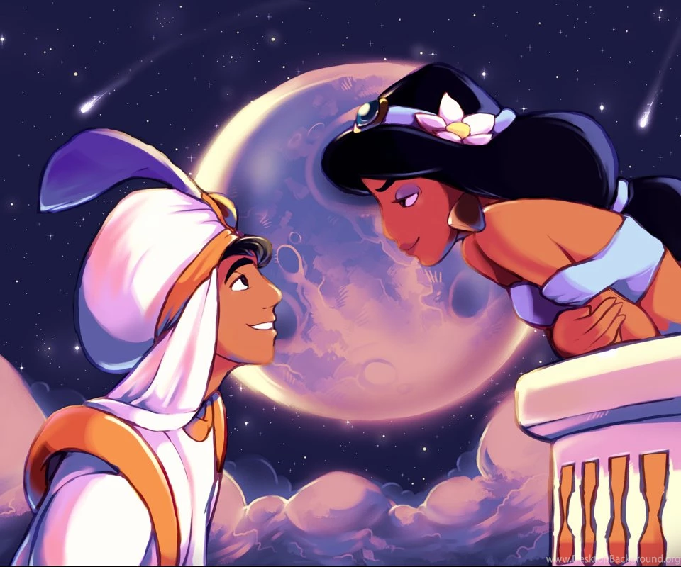 Aladdin And Jasmine Drawn Cartoons Backgrounds For Your Android ...