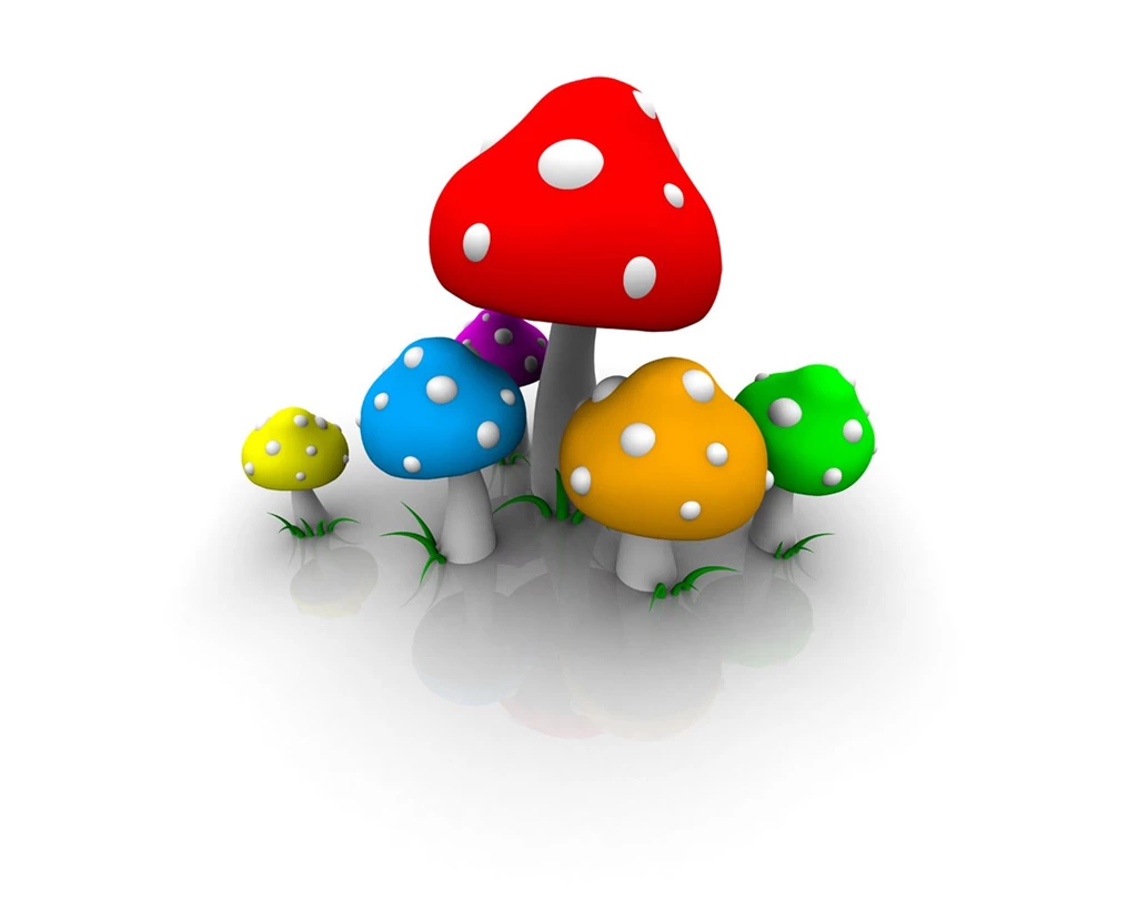 Brite Colors Mushroom Wallpapers