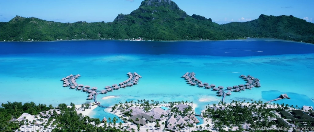 Download Wallpapers 2560x1080 Bora bora, Resort, Islands, Pacific ...