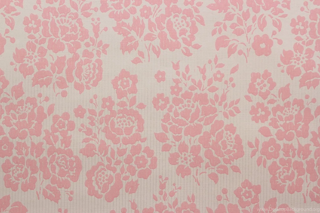 1960's Vintage Wallpapers White Flowers On Pink And Gray Rosie's ...