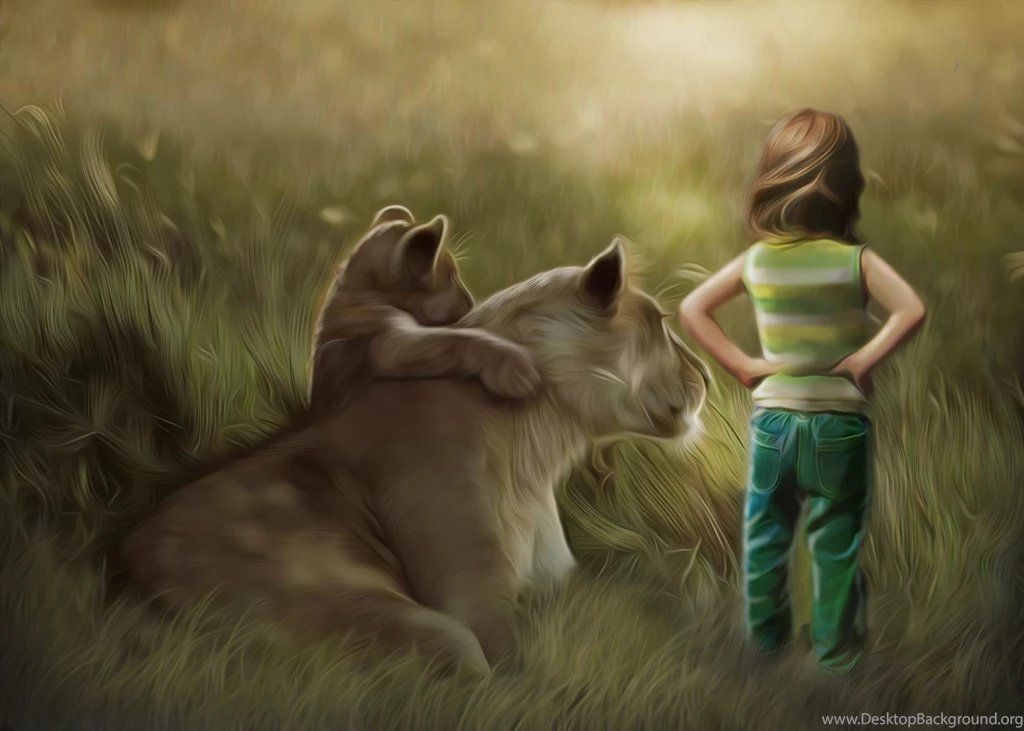 Lion, Child, Grass Wallpapers And Images Wallpapers, Pictures ...