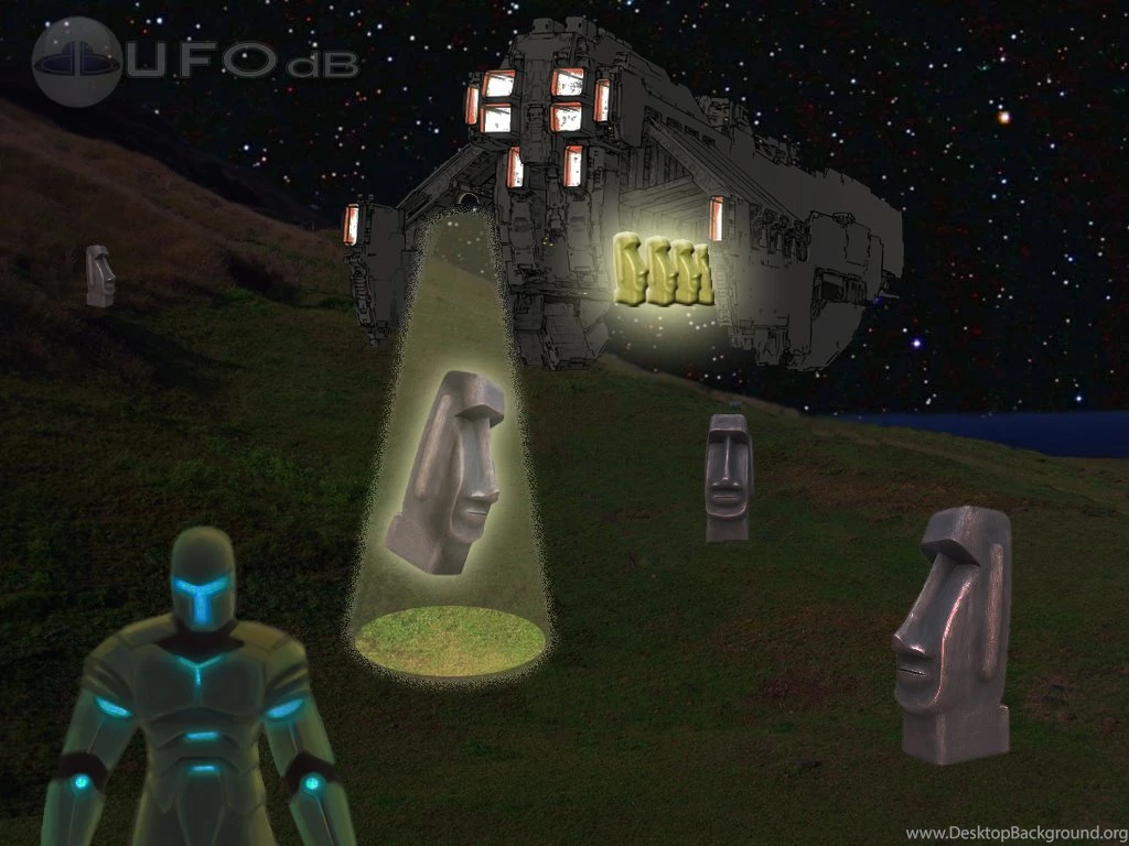 UFOdB.com UFO Wallpapers Easter Island Moai Statues