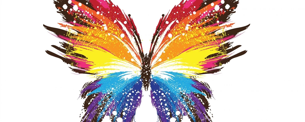 Download Wallpapers 2560x1024 Butterfly, Abstract, Colorful ...