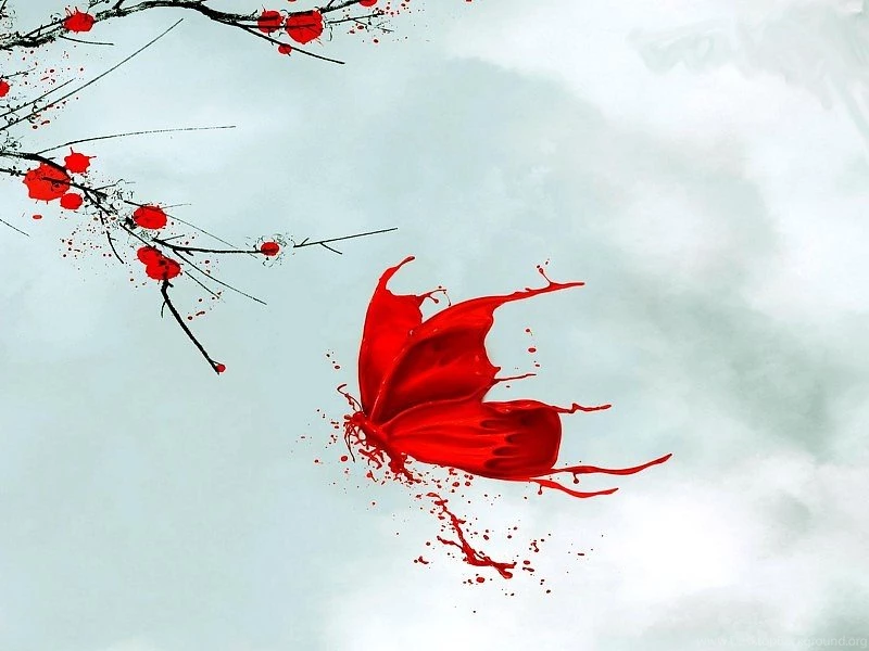 Red Butterfly Abstract Art Wallpapers Free Desktop Backgrounds And ...