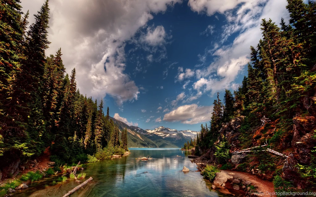 Download Wallpapers 3840x2400 Water, Mountains, Trees, Nature Ultra ...
