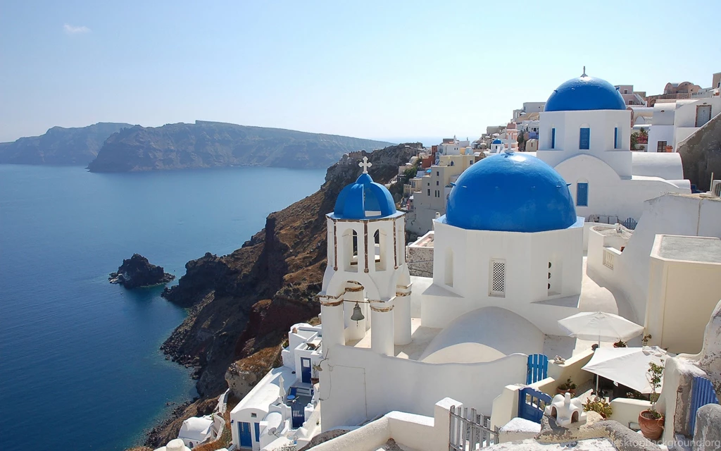 Download Wallpapers 3840x2400 Greece, Sea, Buildings Ultra HD 4K HD ...