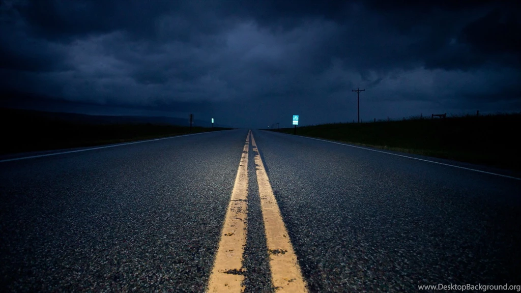 Light, Clouds, Horizon, Night, Cars, Signs, Roads, Lines ...