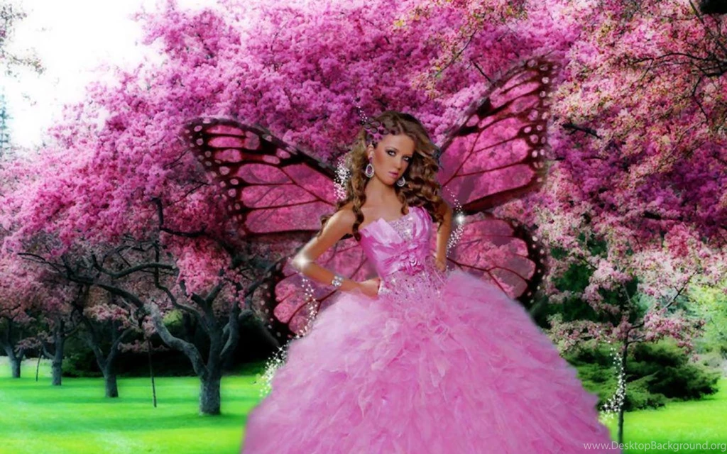 SPRING PINK PARFAIT FAIRY FANTASY WALLPAPER (