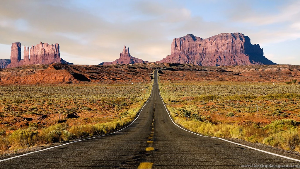 Download 1366x768 Long Desert Road Wallpapers