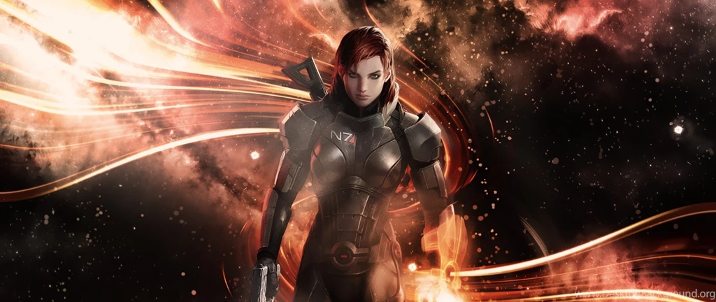 Download Wallpapers 2560x1080 Mass Effect 3, Shepard, Female, Space ...