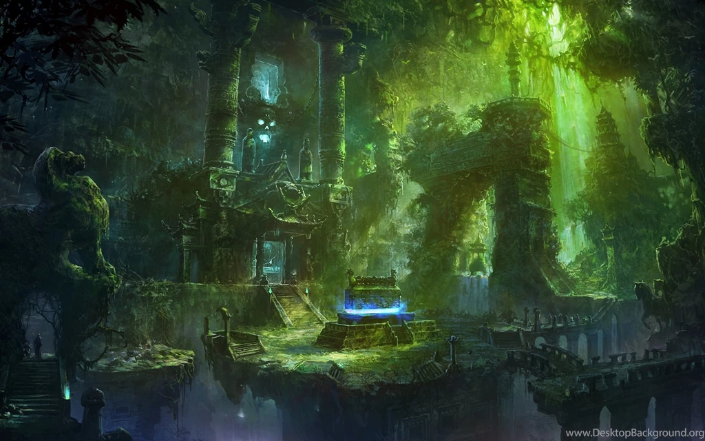 Fantasy Temple Jungle Spooky Skull Skulls Dark Magic Ruins Decay ...