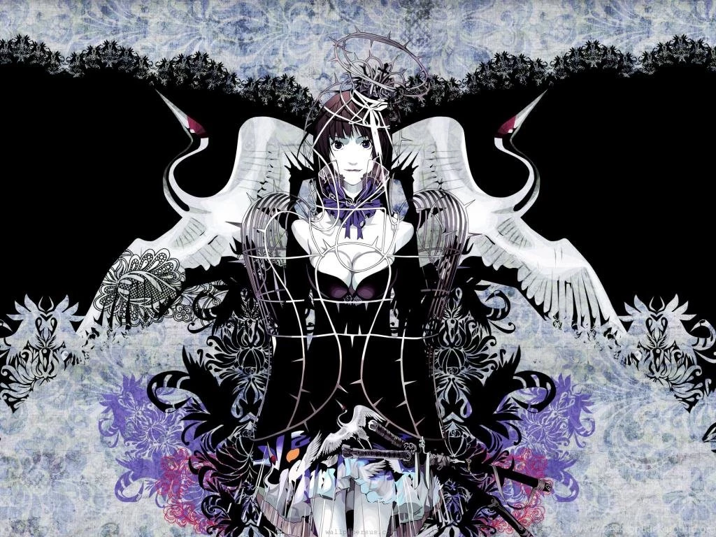 Wallpapers Samurai Girl Anime Black And White Gothic With 1024x768 ...