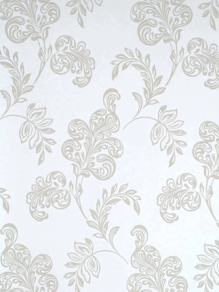 Off White Metallic Leaf Wallpapers By Brewster