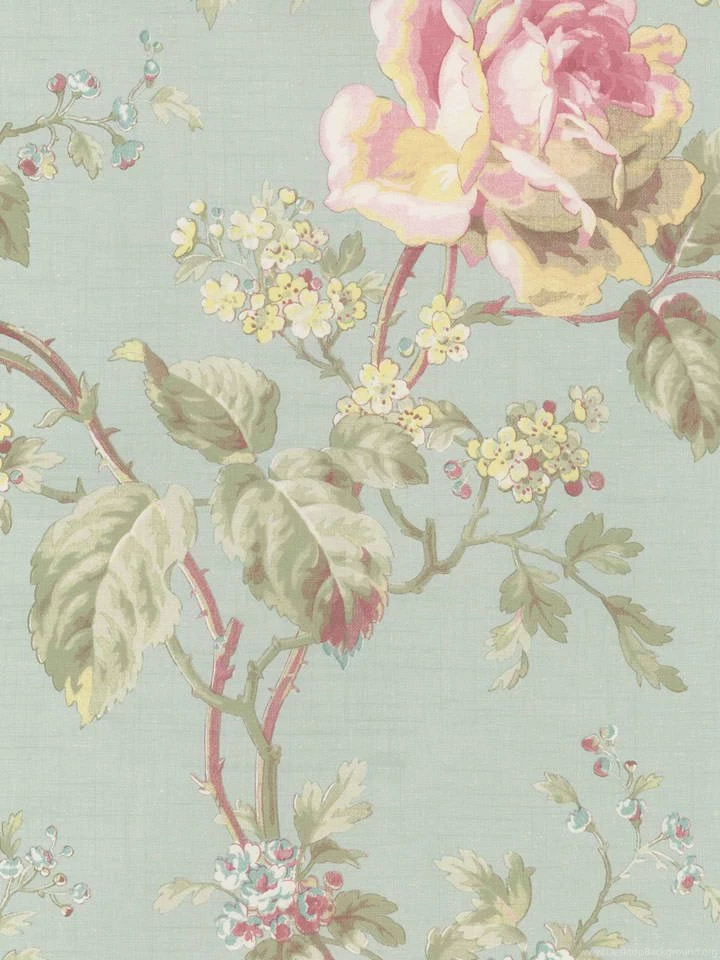 Pink Hs80007 Roses Bloom And Small Floral Wallpapers By Seabrook