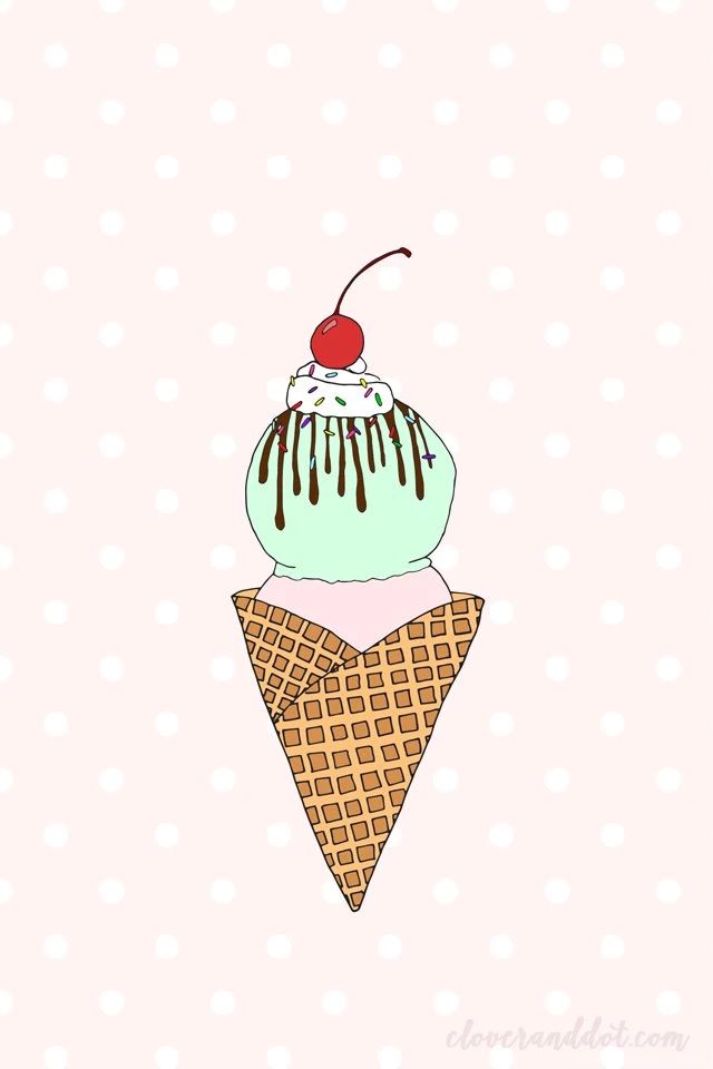 Free Ice Cream iPhone Wallpapers · Clover + Dot