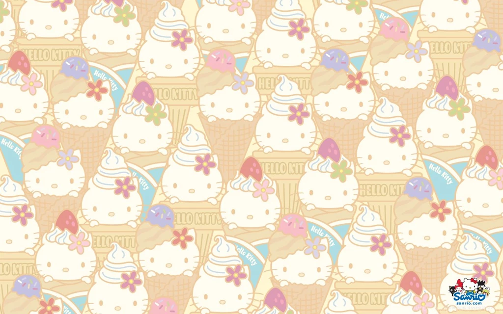Hello Kitty Ice cream Cone Wallpapers Cute · Kawaii