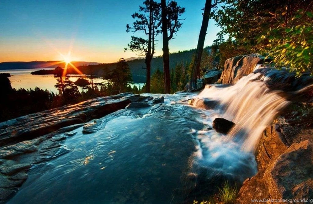 Waterfalls: Waterfall Lake Tahoe Usa River California Trees ...