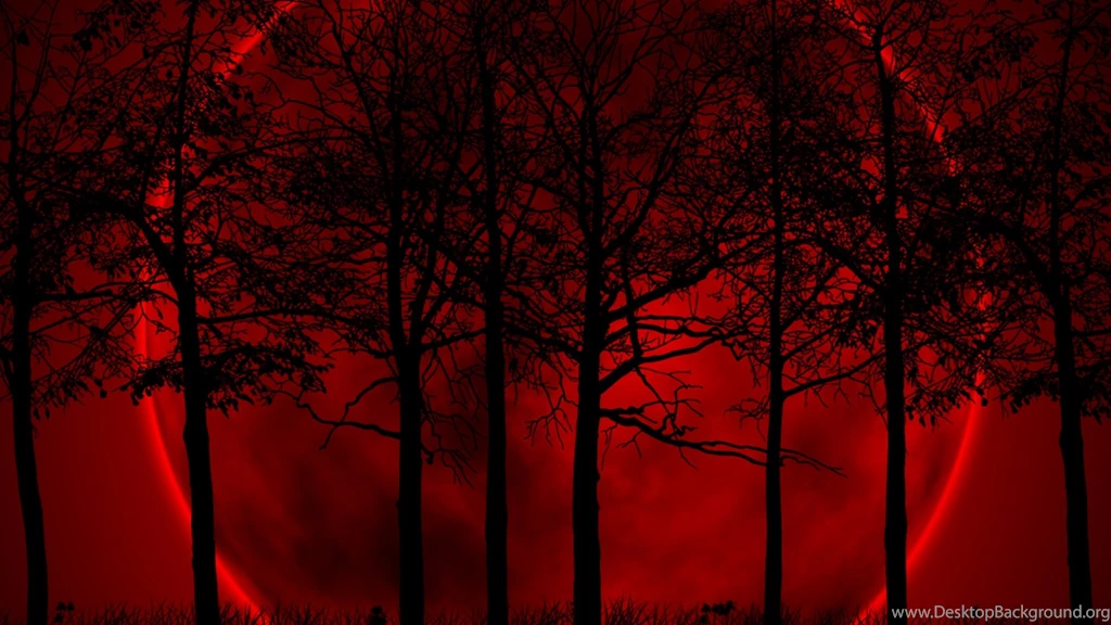 Download Wallpapers 2048x1152 Trees, Sky, Eclipse, Night, Blood HD ...