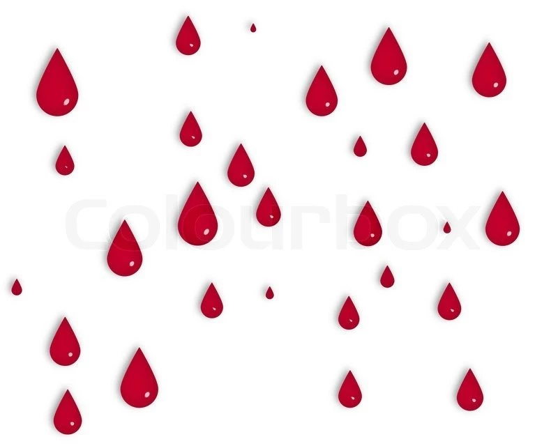 Drops Of Blood Isolated On A White Backgrounds