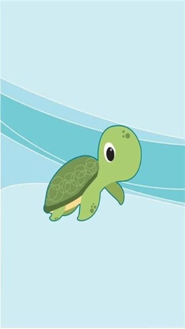 CARTOON BABY TURTLE, IPHONE WALLPAPER BACKGROUND