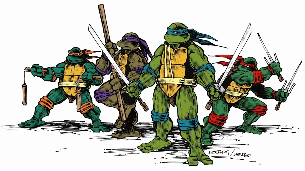 Wallpaper: Teenage Mutant Ninja Turtles, Cartoon, Katana, Weapons ...