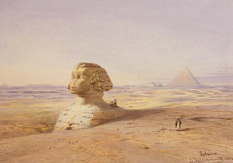 Great Sphinx Of Giza With Pyramids In The Backgrounds Eduard ...