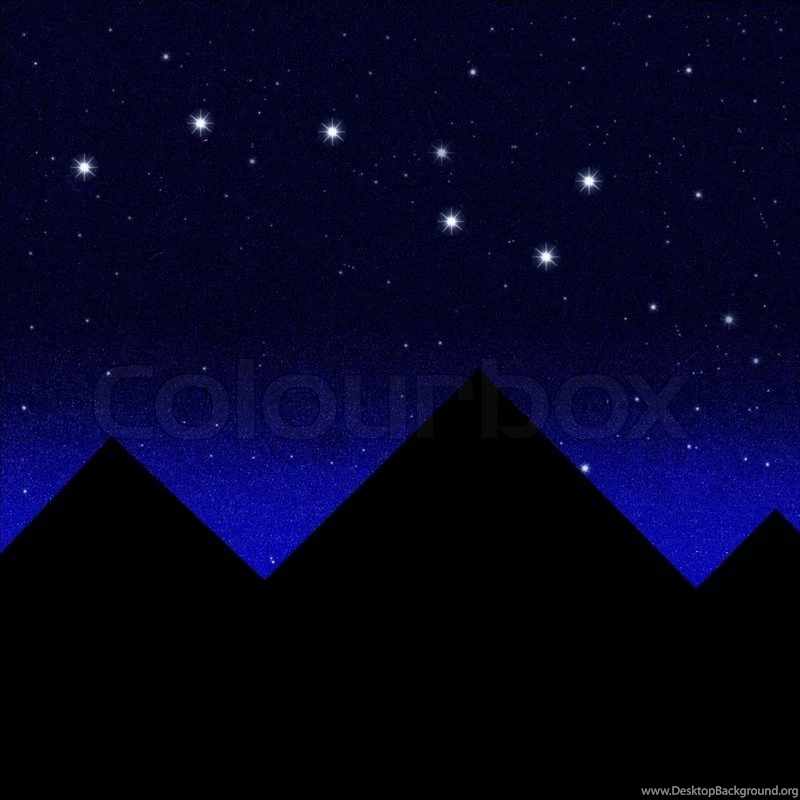 Black Night Sky Plenty Of Stars With Great Bear Over Giza Pyramids ...
