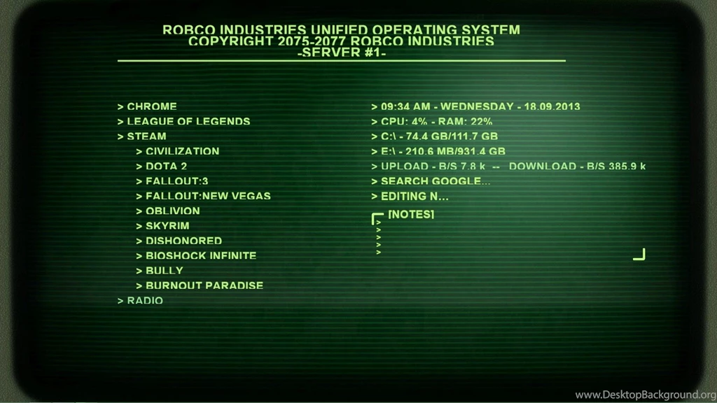 Finally Have A PC, Pretty Simple Fallout Terminal Desktop With ...