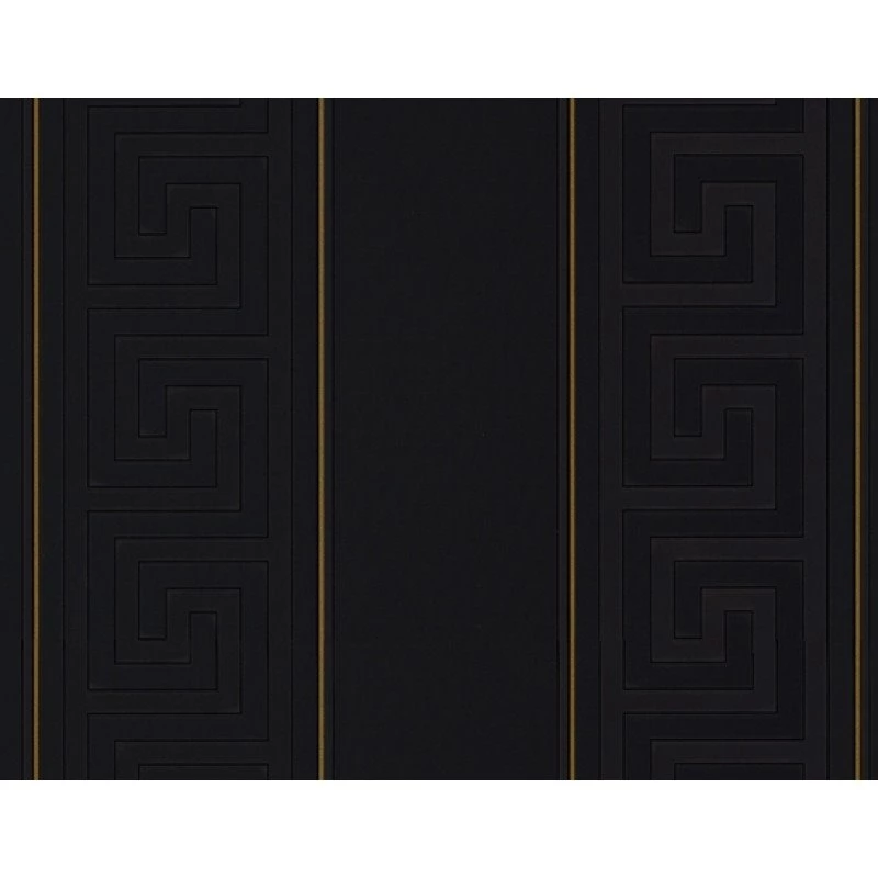 Versace Home Greek Key Black Stripe Luxury 70CM Wallpapers By AS ...