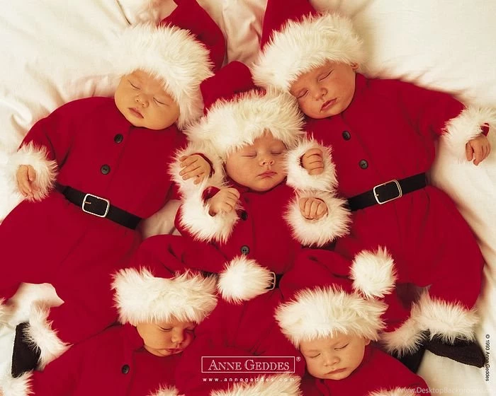Anne Geddes Baby Pictures Santa Babies 2 Wallcoo.net