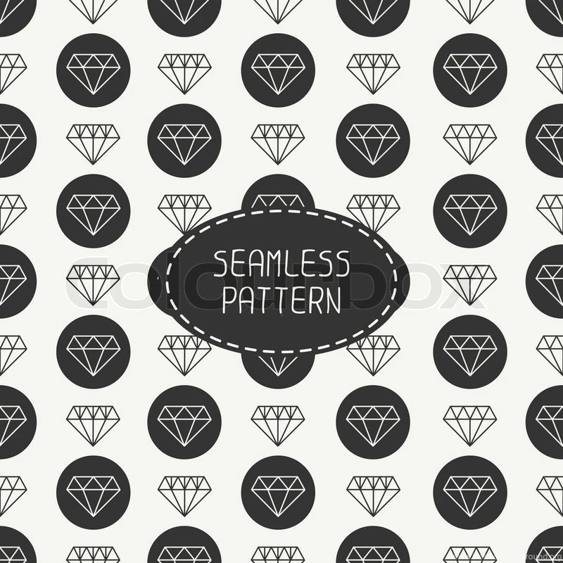 Vector Seamless Retro Pattern With Vintage Hipster Diamond. For ...