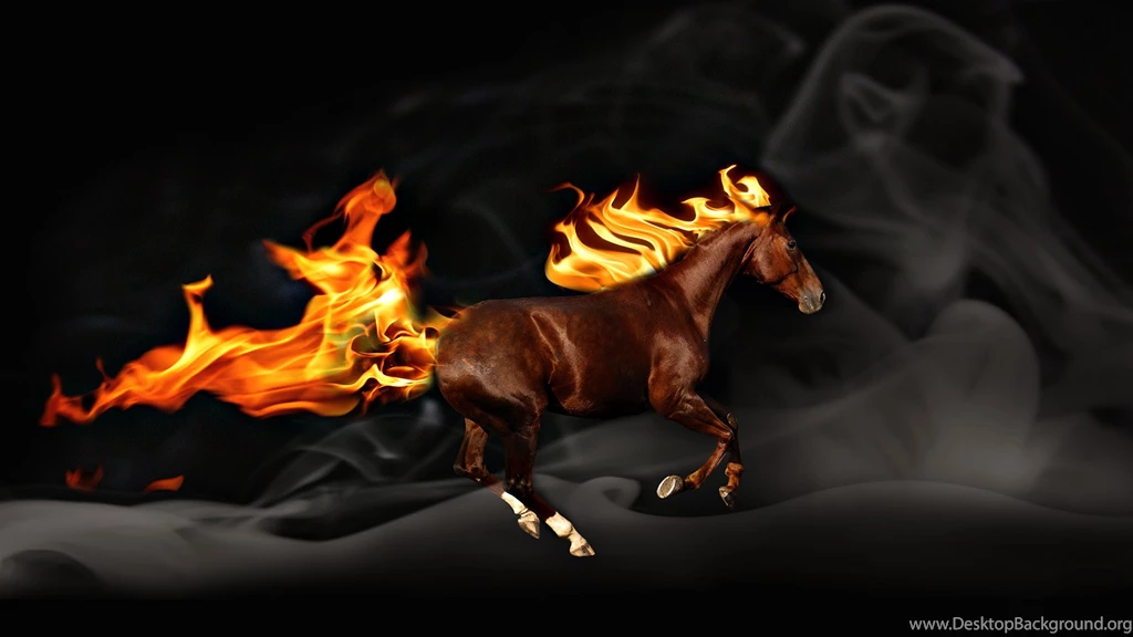 Free Backgrounds Fire 3D Horse