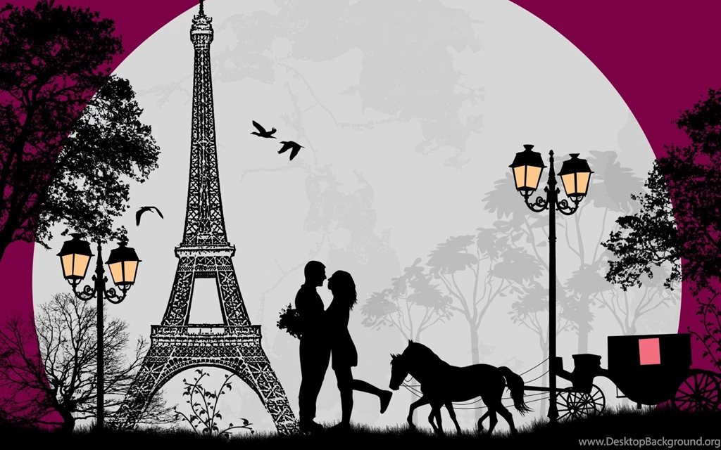 Romance In Paris Drawing Widescreen Wallpapers