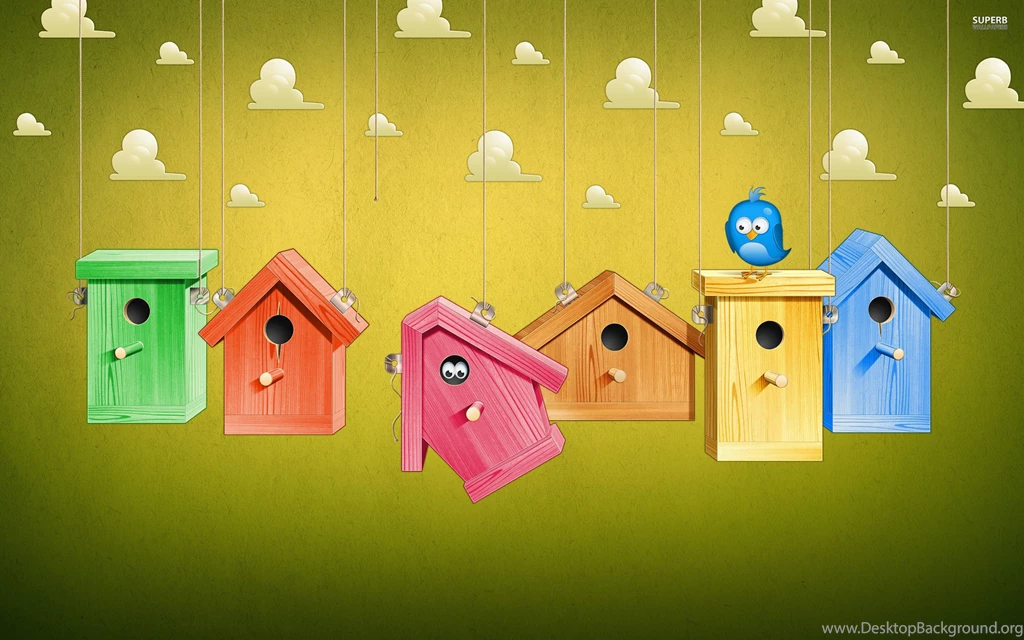 Colorful Bird Houses : Desktop And Mobile Wallpapers : Wallippo