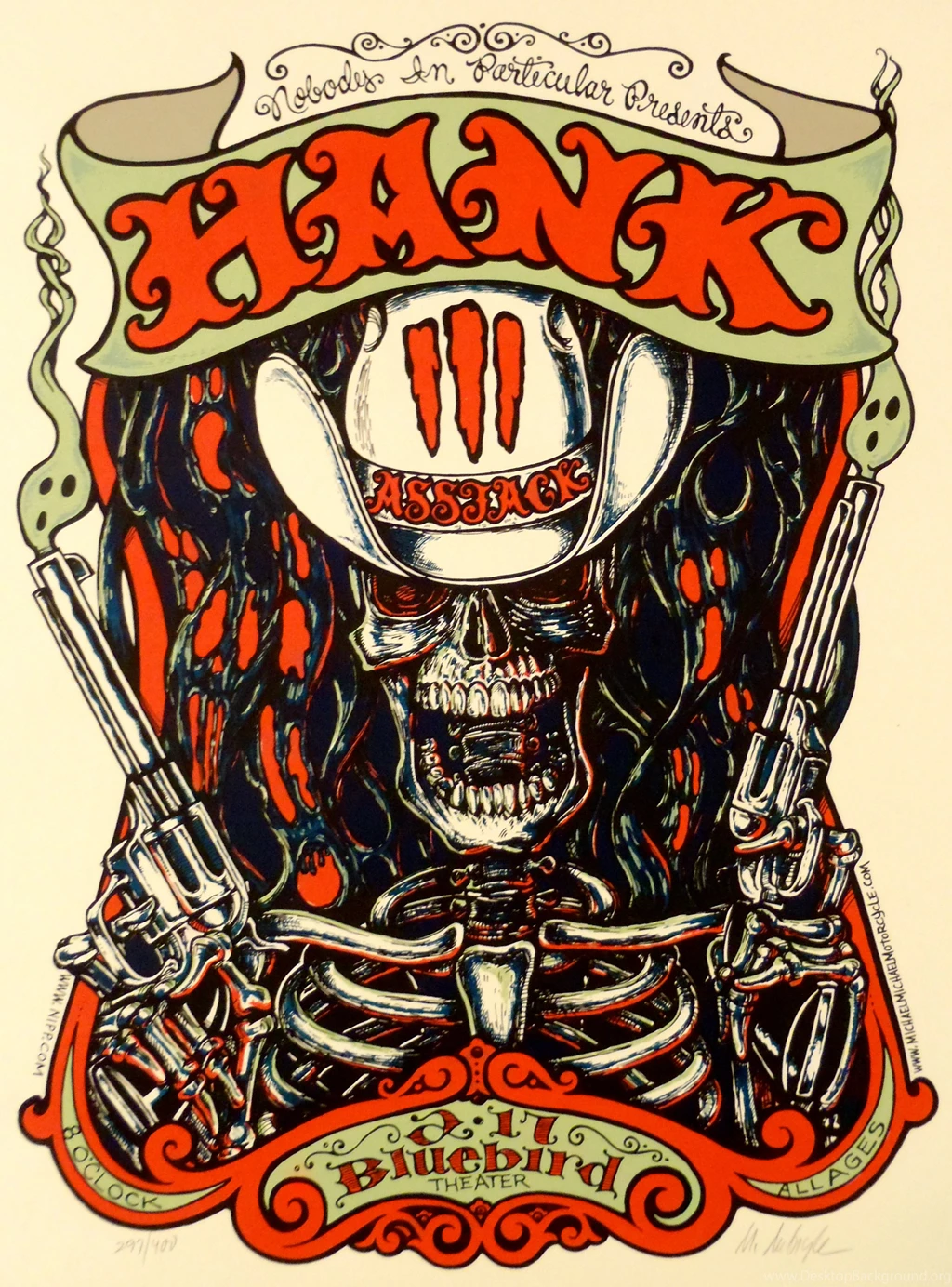 Hank III Poster W/ Assjack 2005 Concert
