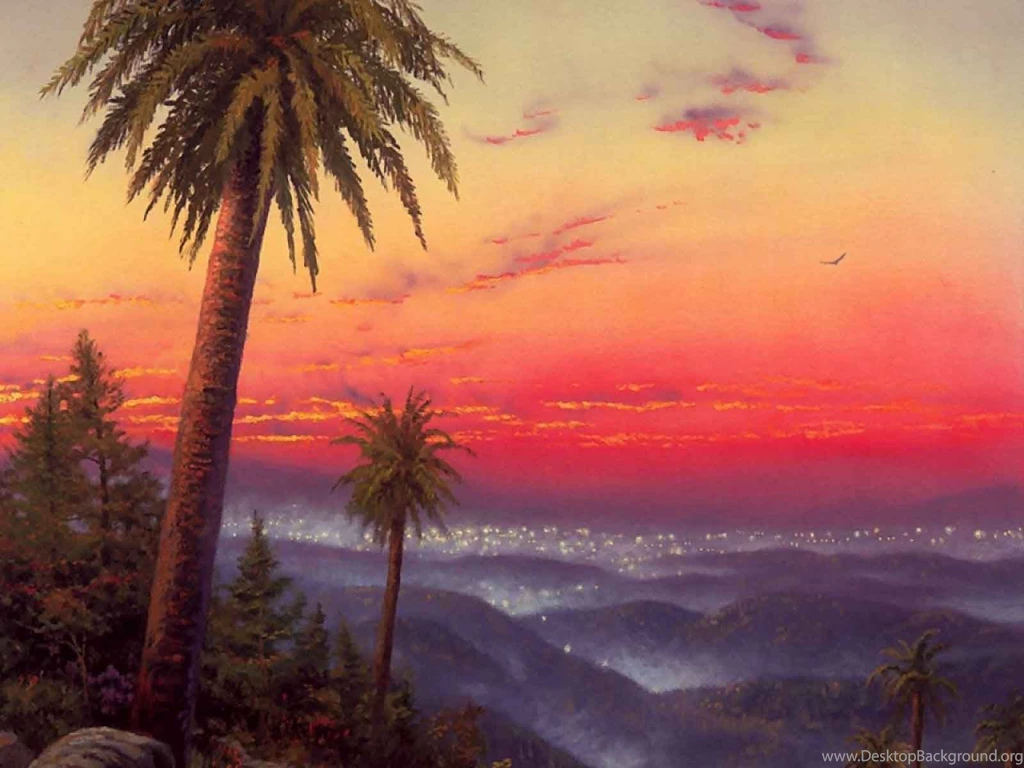 Thomas Kinkade Desert Sunset Wallpapers 1600x1200 ...