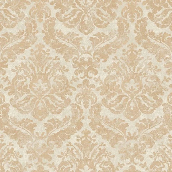 Gold And Cream Feathery Damask Wallpapers