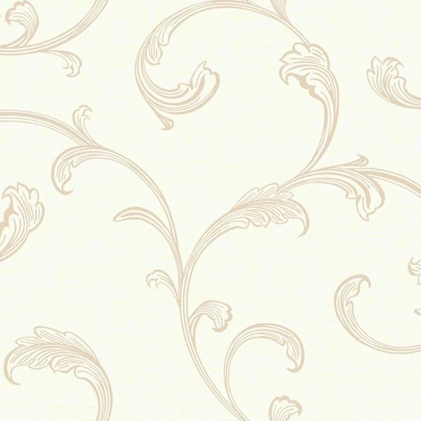 Gold And Cream Architectural Scroll Wallpapers