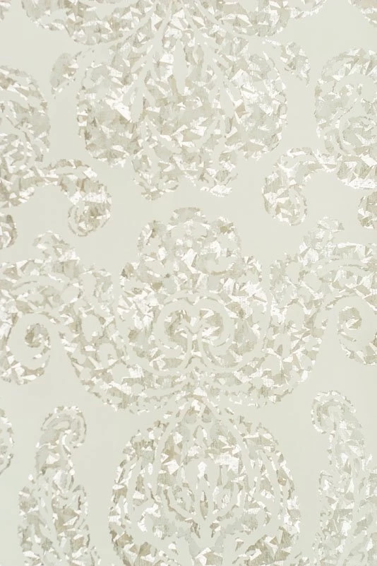 Brocatello Briolette Damask Wallpapers Cream