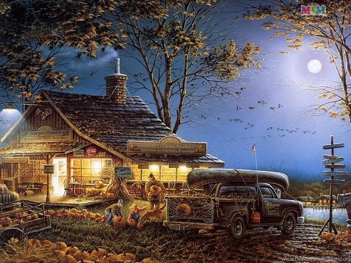 Terry_Redlin_Artwork_wallpaper_Summertime, Painting