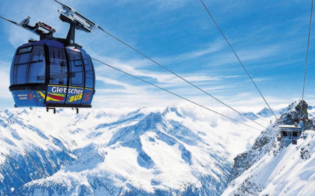 Winter Cable Car In A Ski Resort Snow Cable World Car Mountain HD ...