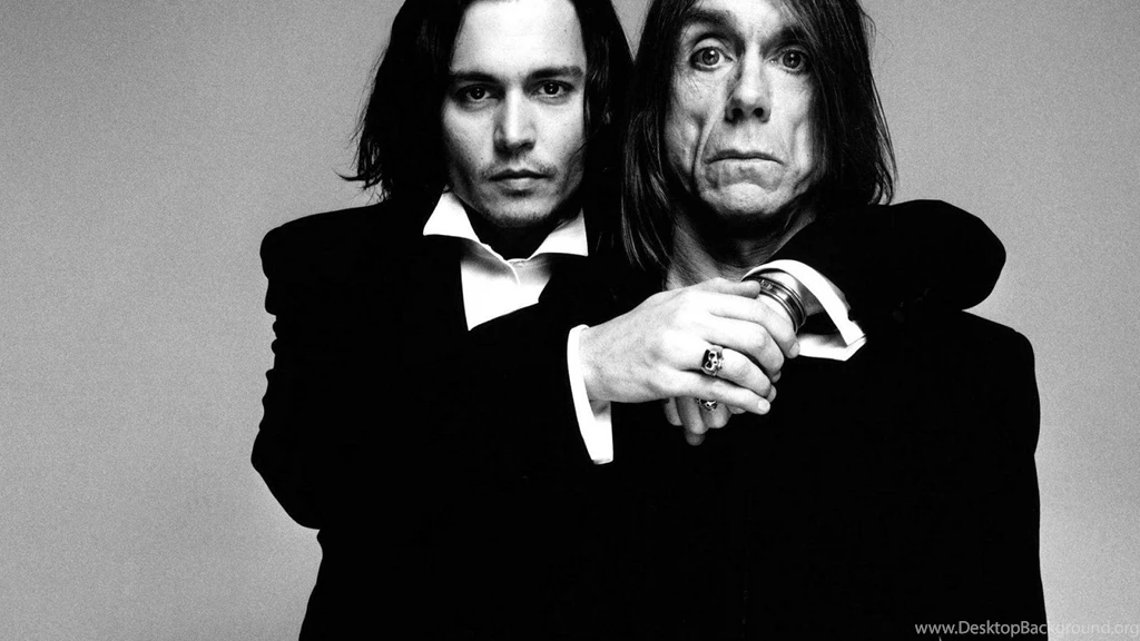 Johnny Depp Actors Iggy Pop Greyscale Wallpapers