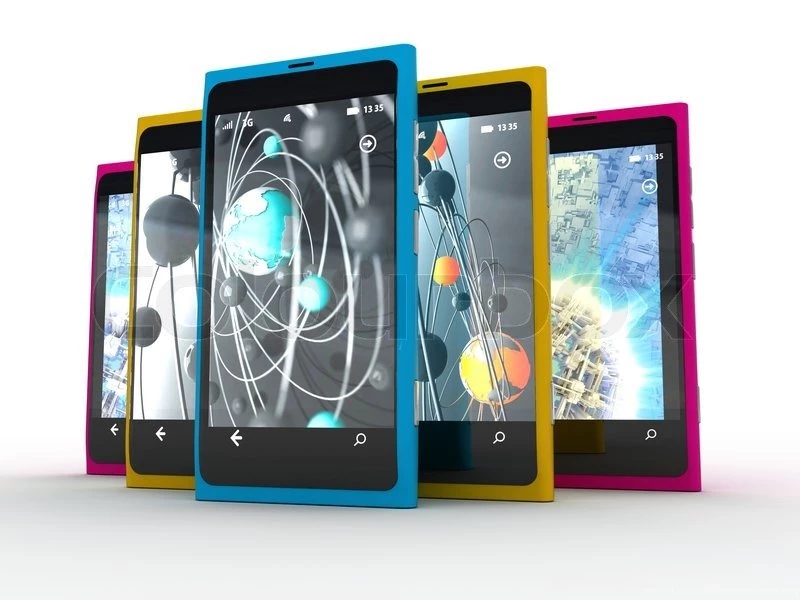 Mobile Smart Phone On White Backgrounds