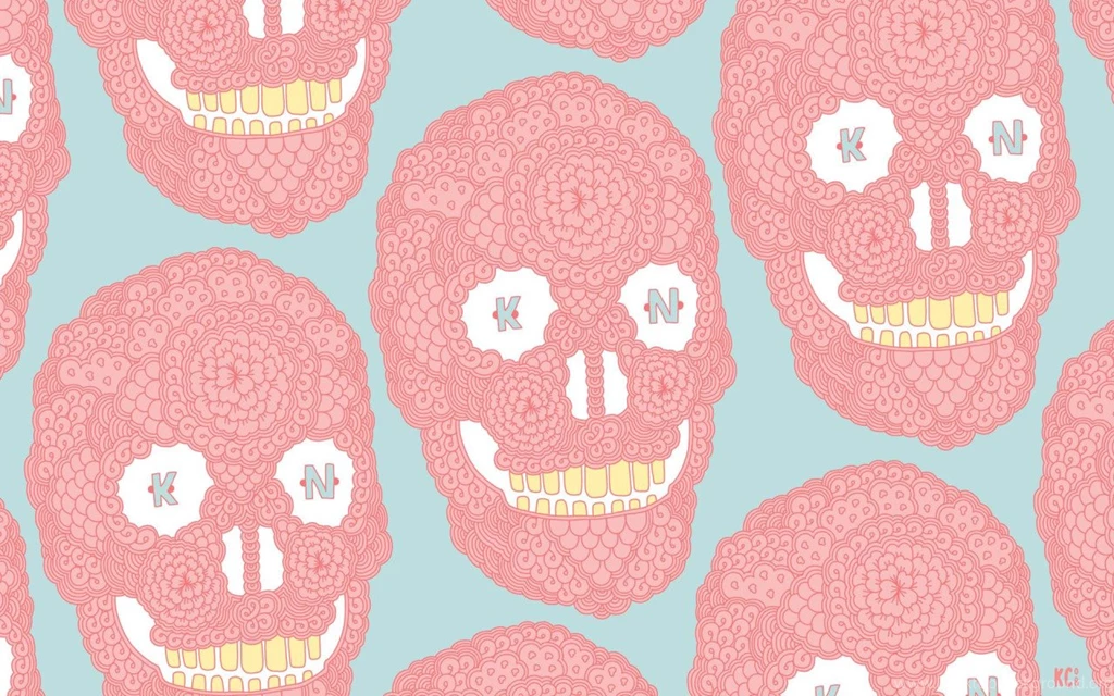 The Paper Pile — Pastel Pink Skulls Wallpaper/Backgrounds Original...