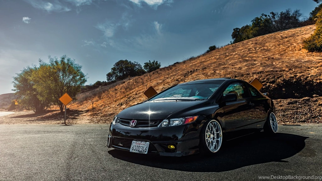Download Wallpapers 1920x1080 Honda, Civic, Si, Black, Side View ...