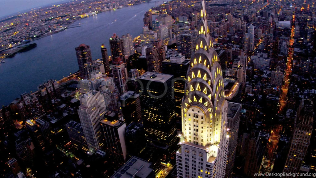 Aerial View Chrysler Building Illuminated Dusk Stock Video ...